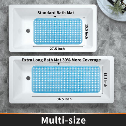 Badewannenmatte extra lang, rutschfest & abfließend