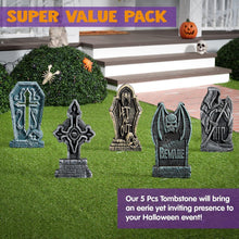 Halloween Grabsteine Schaumstoff RIP Friedhof 5er-Pack 43cm