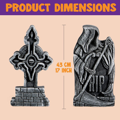 Halloween Grabsteine Schaumstoff RIP Friedhof 5er-Pack 43cm