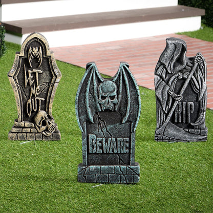 Halloween Grabsteine Schaumstoff RIP Friedhof 5er-Pack 43cm