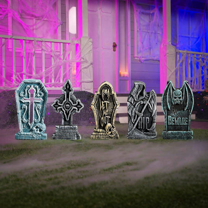 Halloween Grabsteine Schaumstoff RIP Friedhof 5er-Pack 43cm