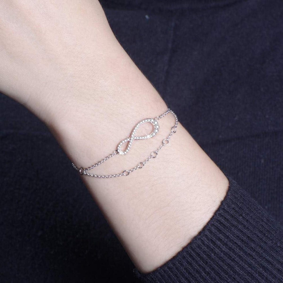 GW Damen Armband Silber 925 Unendlichkeitszeichen Zirkonia