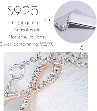 Damen Armband Silber 925 mit Unendlichkeitszeichen Zirkonia Anhänger
