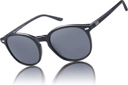 Retro Polarisierte Damen Sonnenbrille UV400 Vintage Acetat Schwarz
