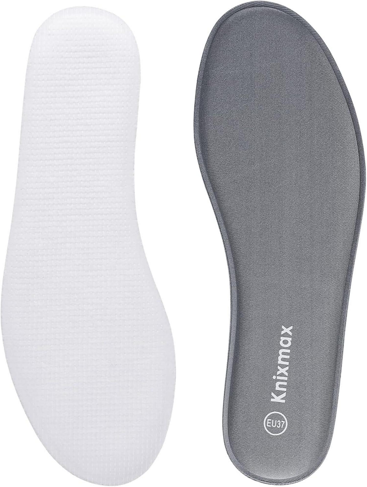 Knixmax Memory Schaum Einlegesohlen Grau Gr.36-47EU - Sport Freizeit Beruf