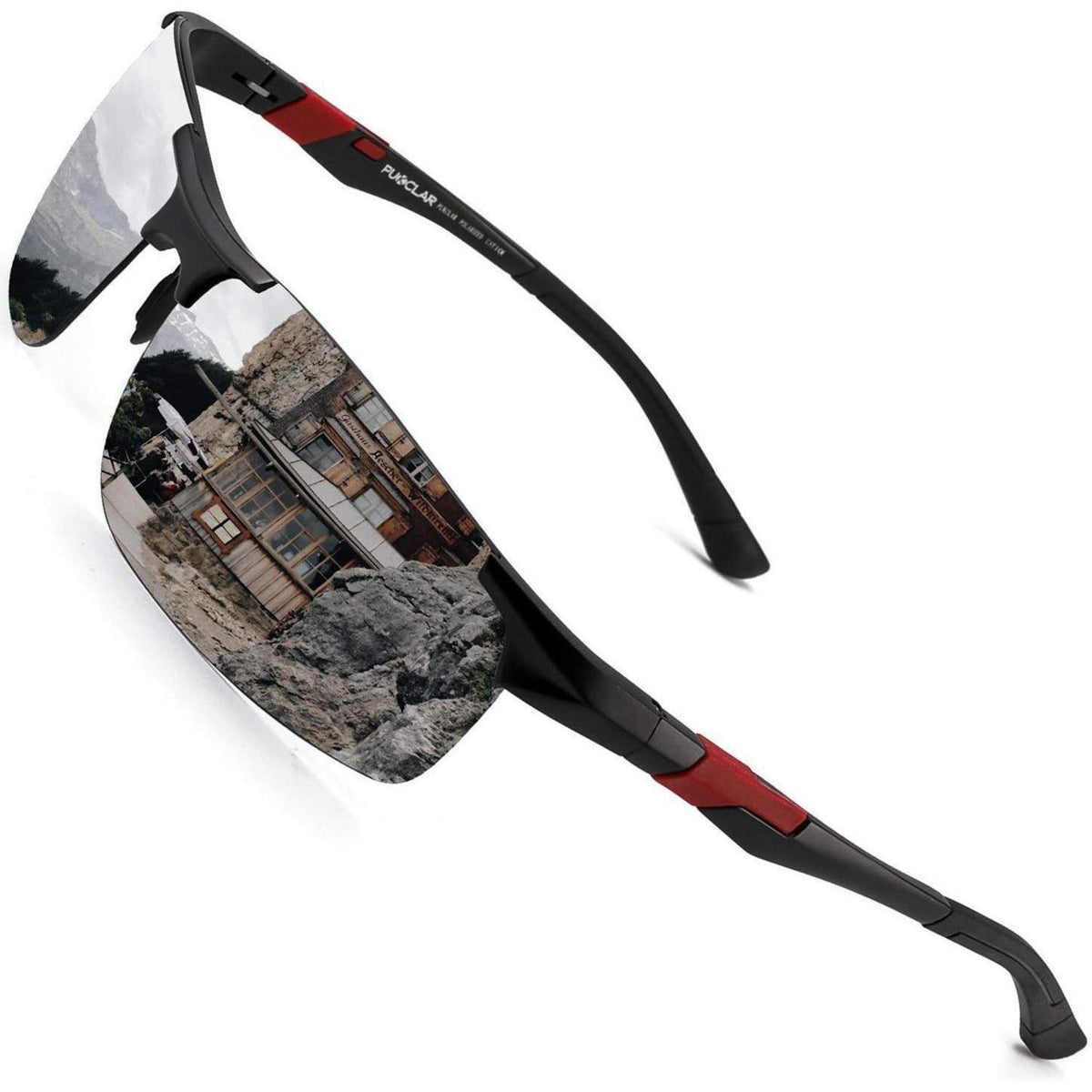 Polarisierte Sportsonnenbrille Herren, Al-Mg Metall Rahmen, Cat 3