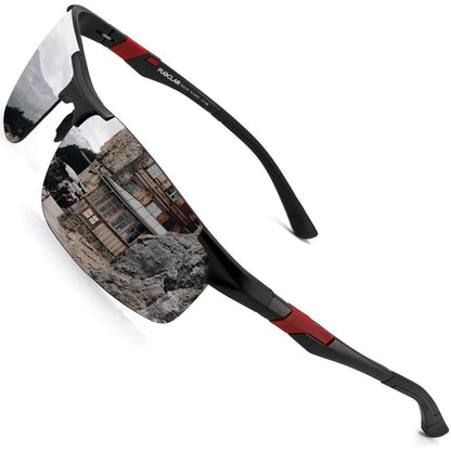 Polarisierte Sportsonnenbrille Herren, Al-Mg Metall Rahmen, Cat 3