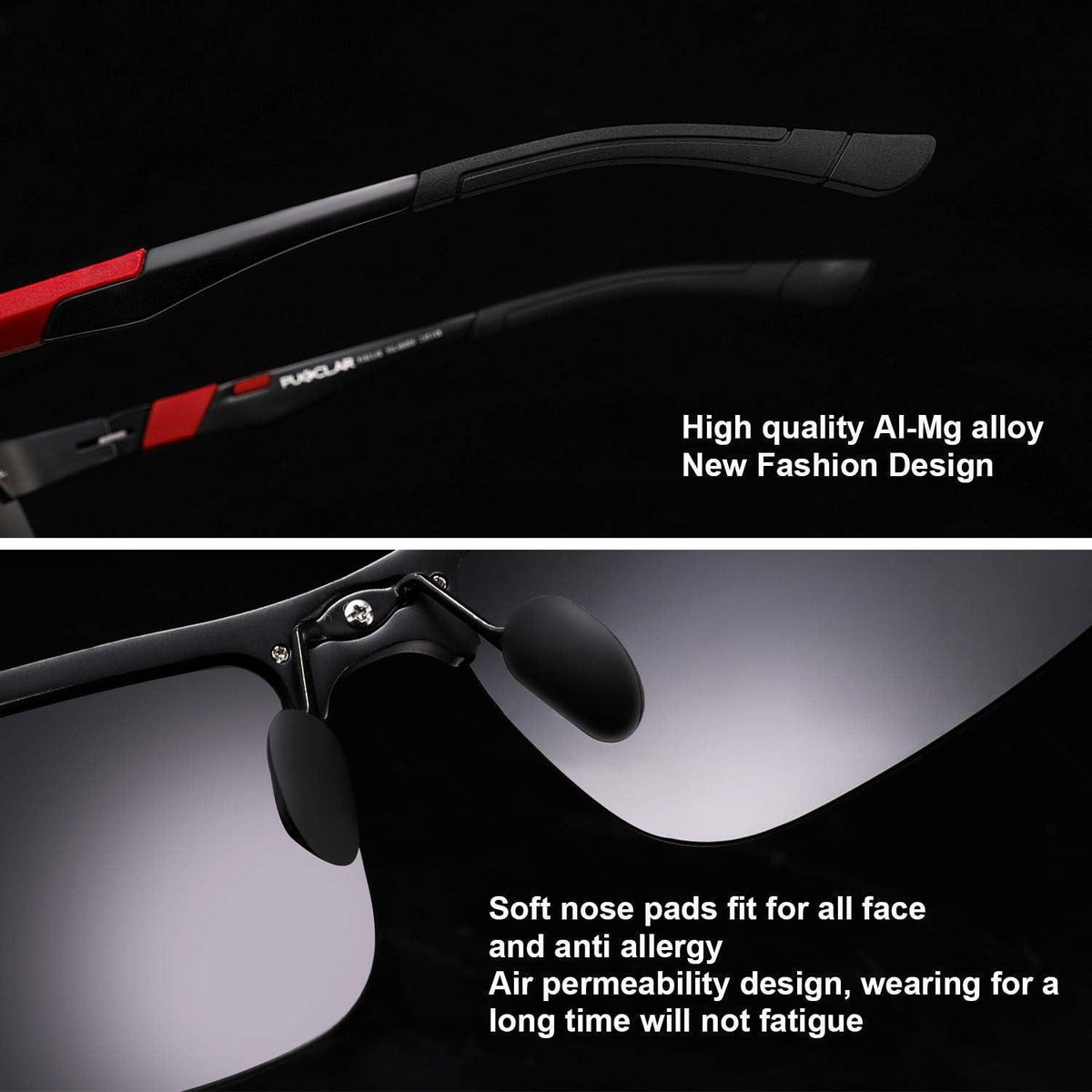Polarisierte Sportsonnenbrille Herren, Al-Mg Metall Rahmen, Cat 3