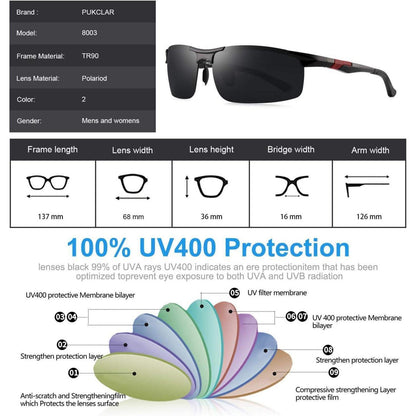 Polarisierte Sportsonnenbrille Herren, Al-Mg Metall Rahmen, Cat 3
