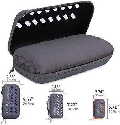 Mikrofaser Handtuch Ultraleicht Schnelltrocknend - Sporthandtuch Strandhandtuch 60cm x 30cm Schwarz