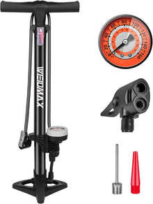 Hochdruck Standpumpe Fahrradpumpe mit Messgerät, Ventilkopf, 160 psi