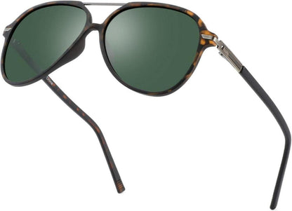 Polarisierte Sonnenbrille mit UV-Schutz, Vintage Doppelbrücke