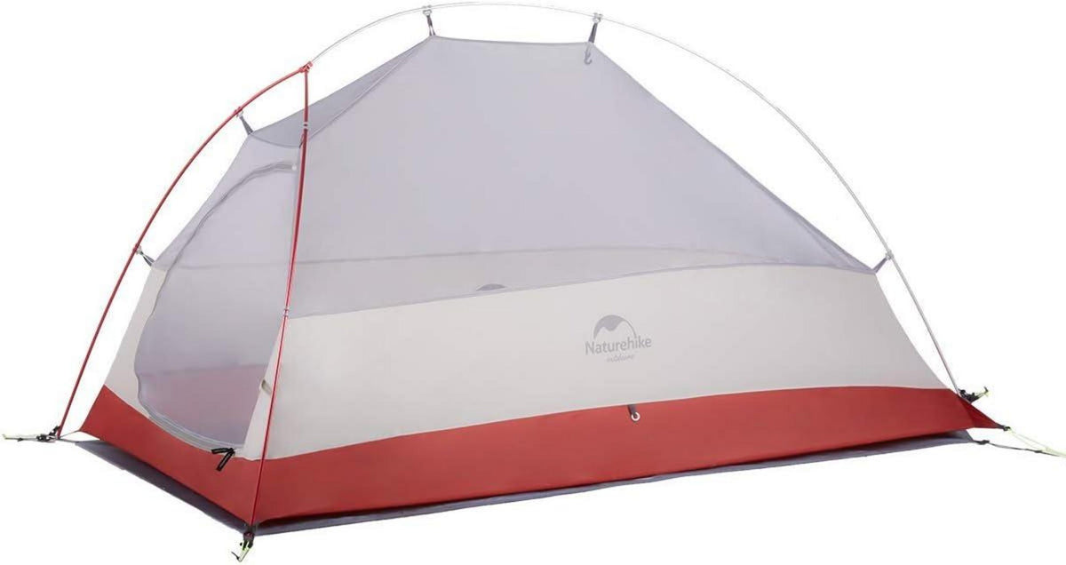 Leichtes 1-Personen-Campingzelt für Wandern, grau, Upgrade 20D
