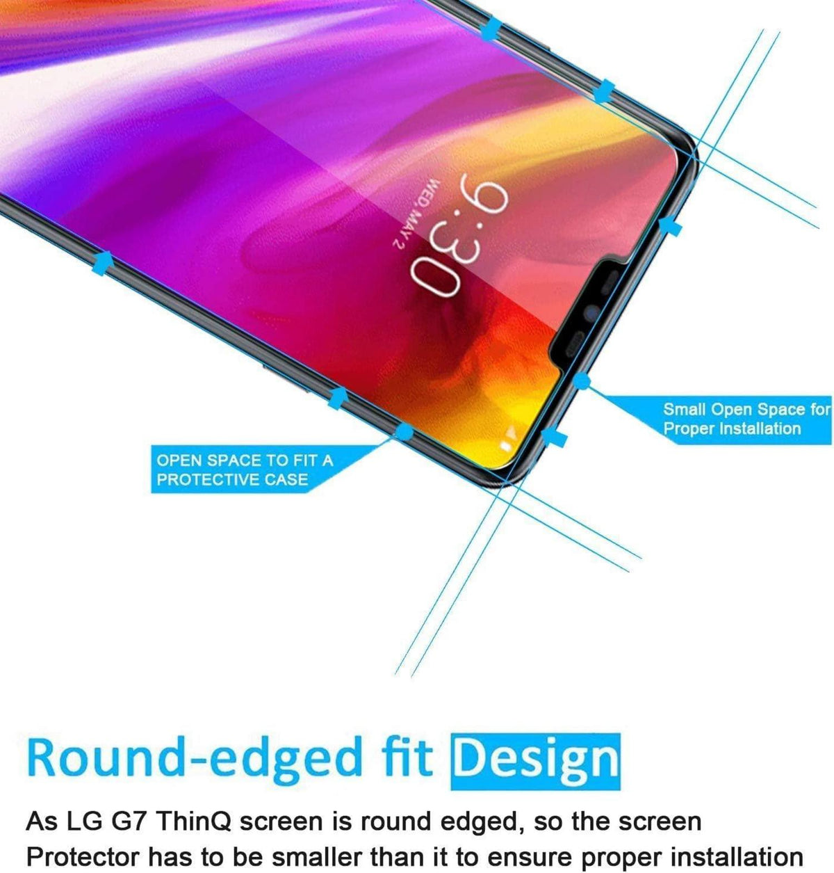 Panzer Schutz Glas für LG G7 ThinQ 2er-Pack 9H Härte