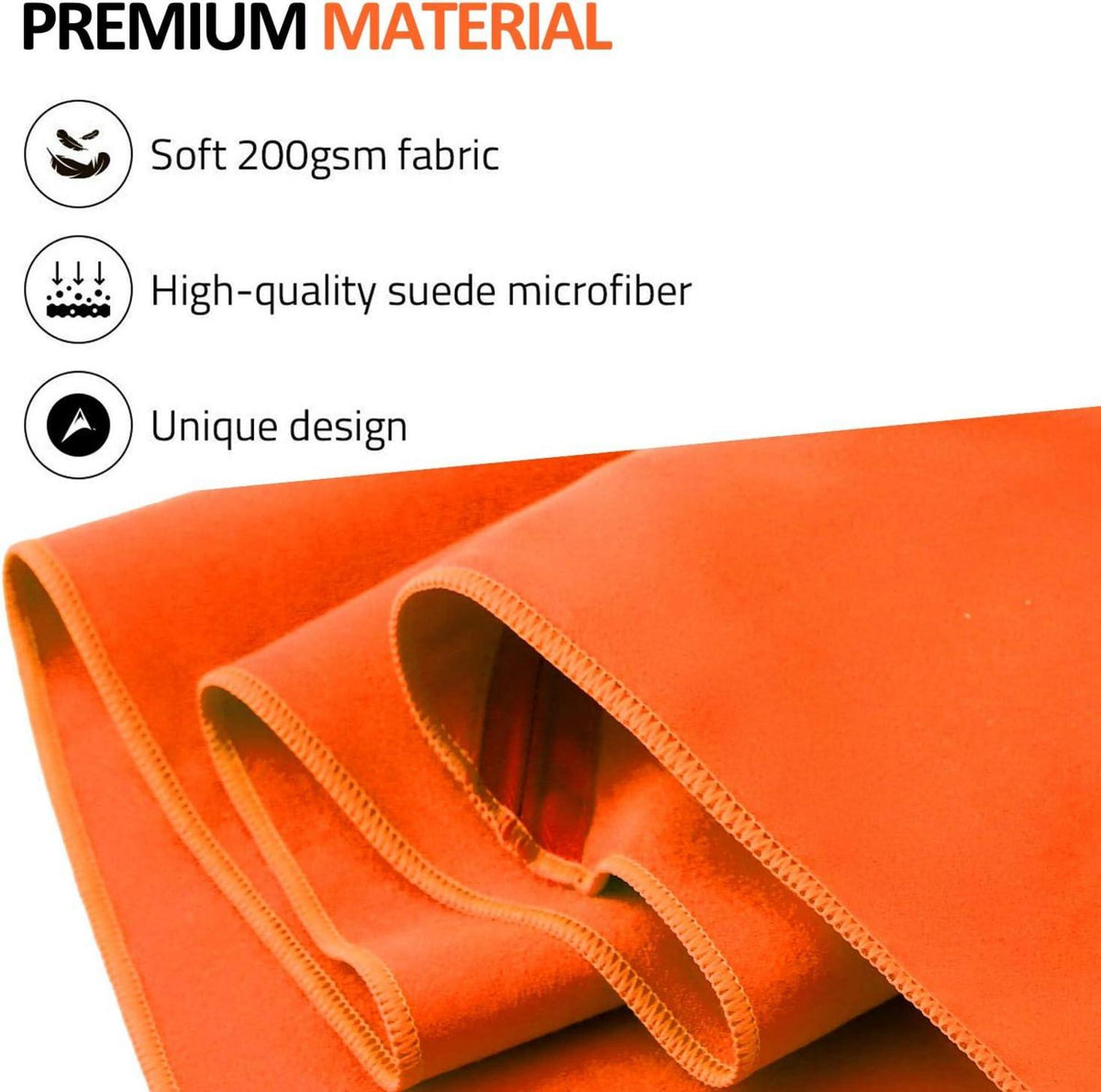 Eono Mikrofaser Handtuch Orange 60x30cm Schnelltrocknend Ultra Leicht