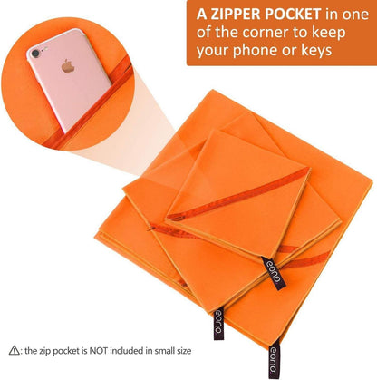 Mikrofaser Handtuch Ultra leicht schnelltrocknend Orange 60x30cm