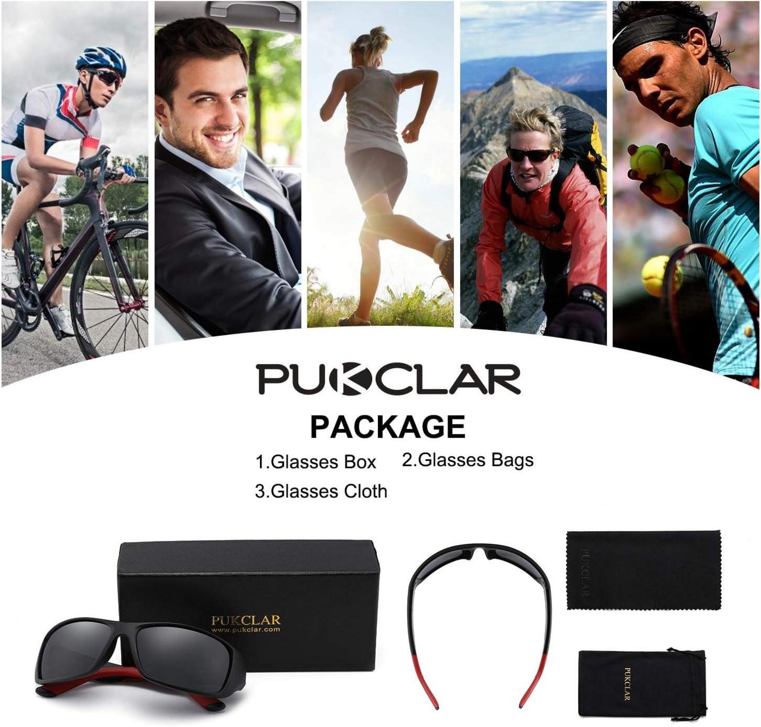 PUKCLAR Sonnenbrille Herren Polarisiert Sportbrille UV400