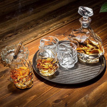 Whisky Karaffe Gläser Set 750 ml Dekanter 4×320 ml