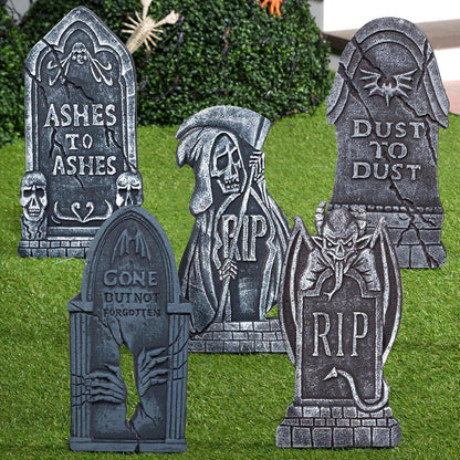 Halloween Grabsteine Set 5 Stück Schaumstoff RIP Friedhof