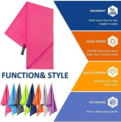 Mikrofaser Handtuch Schnelltrocknend Ultra Leicht 8 Farben 60x30cm