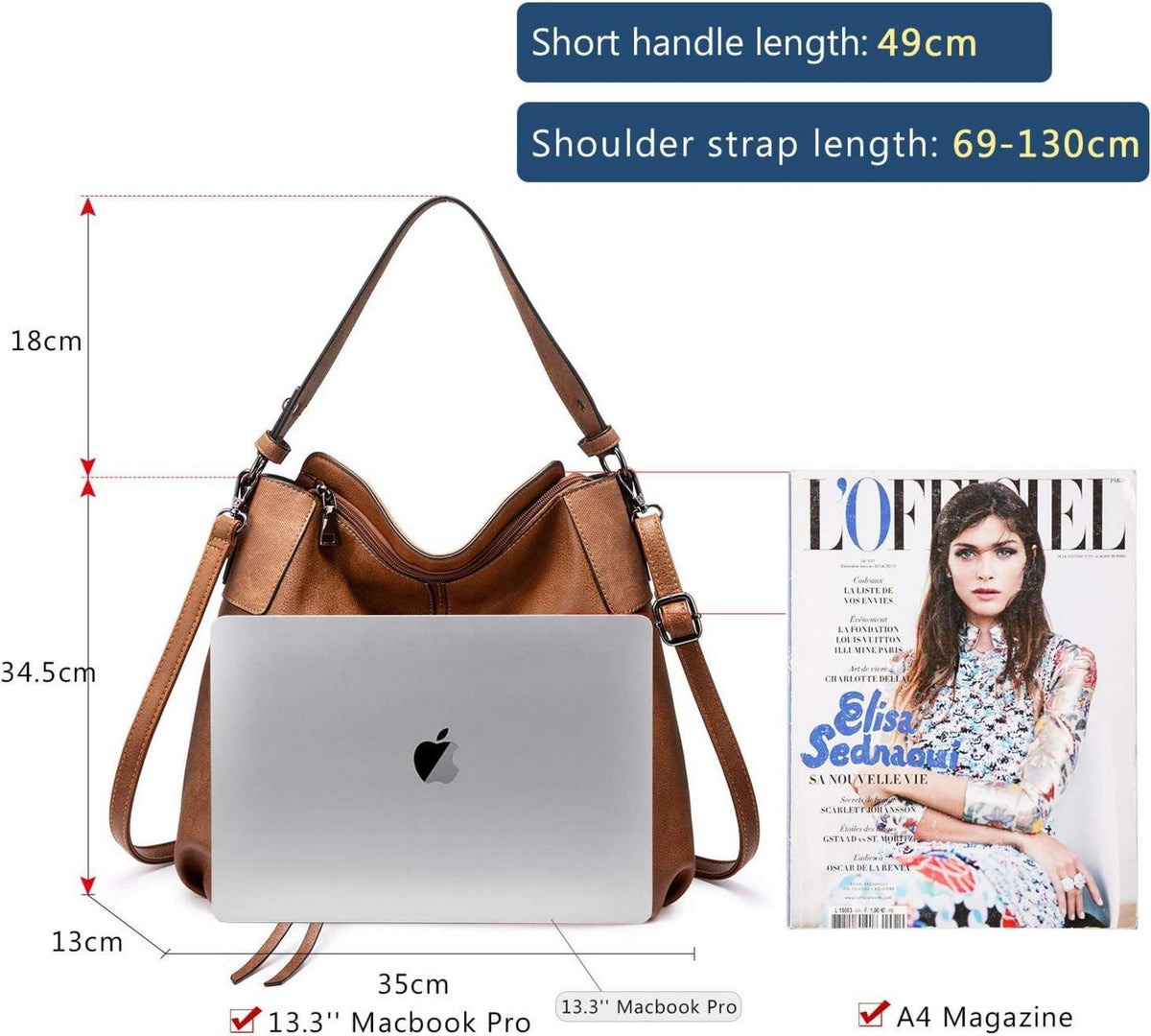 Damen Handtasche Leder Shopper Umhängetasche Schultertasche