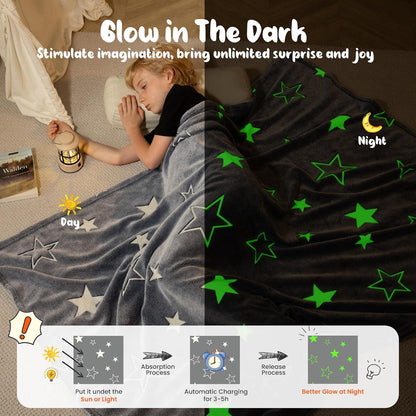 Kuscheldecke Glow In The Dark 130x170cm Weich Warm Kinder