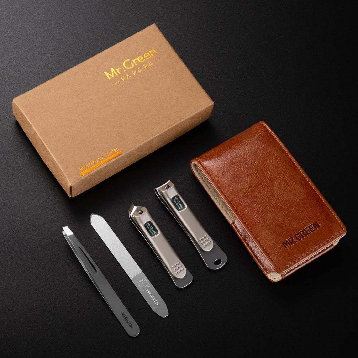 Maniküre Set mit tragbarem Reiseetui und Geschenk für Nagelknipser
