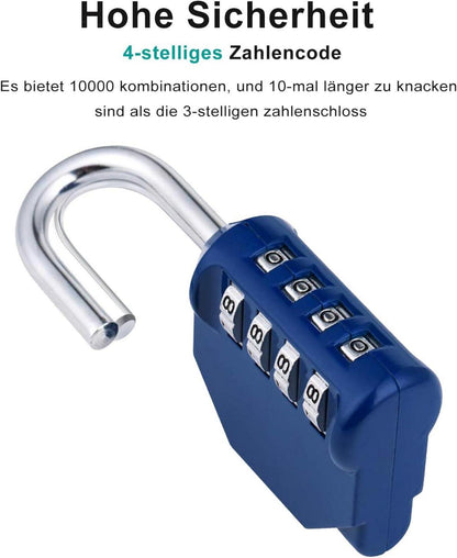 ZHEGE Zahlenschloss 4 Stellig Vorhängeschloss Spind