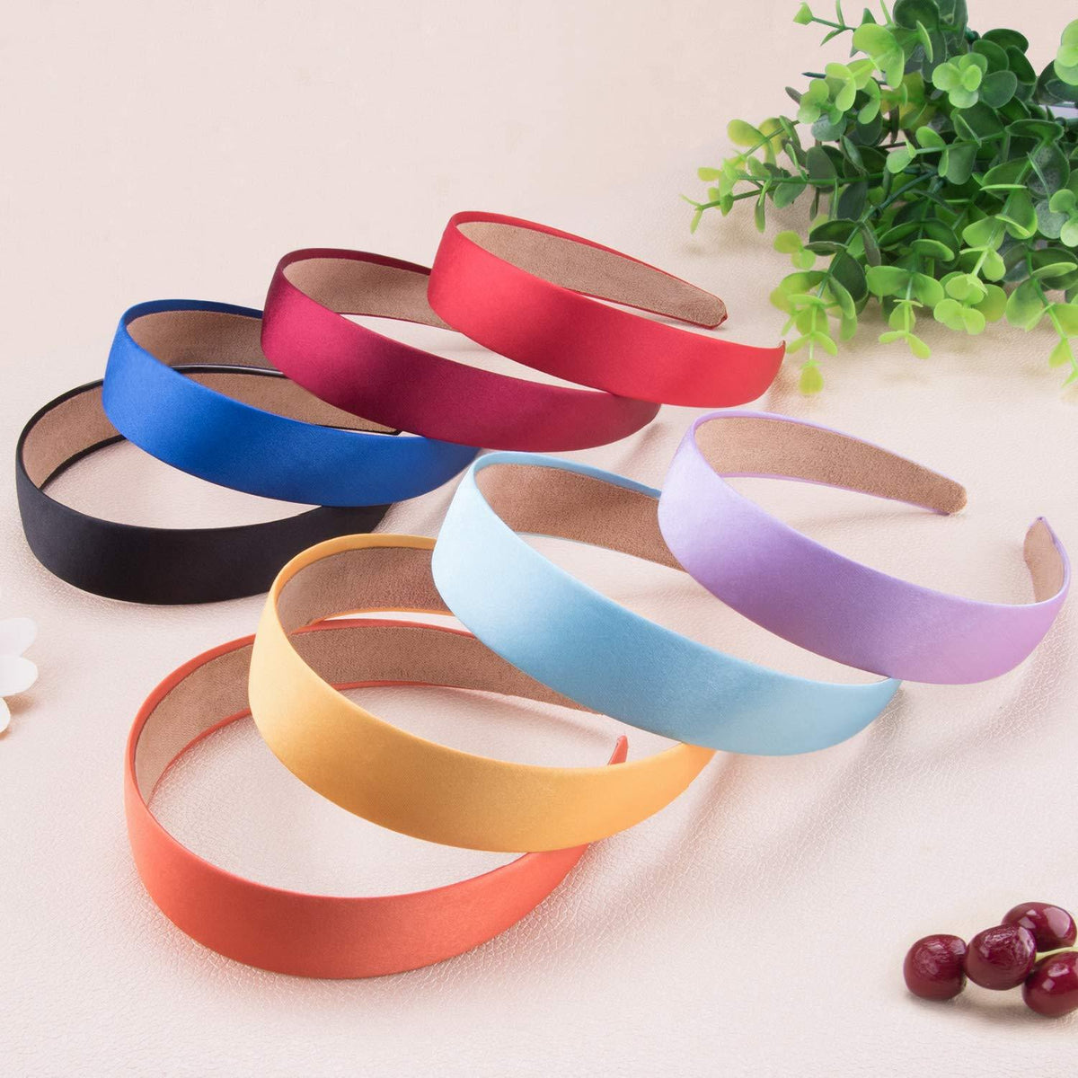 24er Satin Stirnbänder Damen Haarreifen Mädchen 24 Farben, Haarschmuck Party Reise Zeremonie