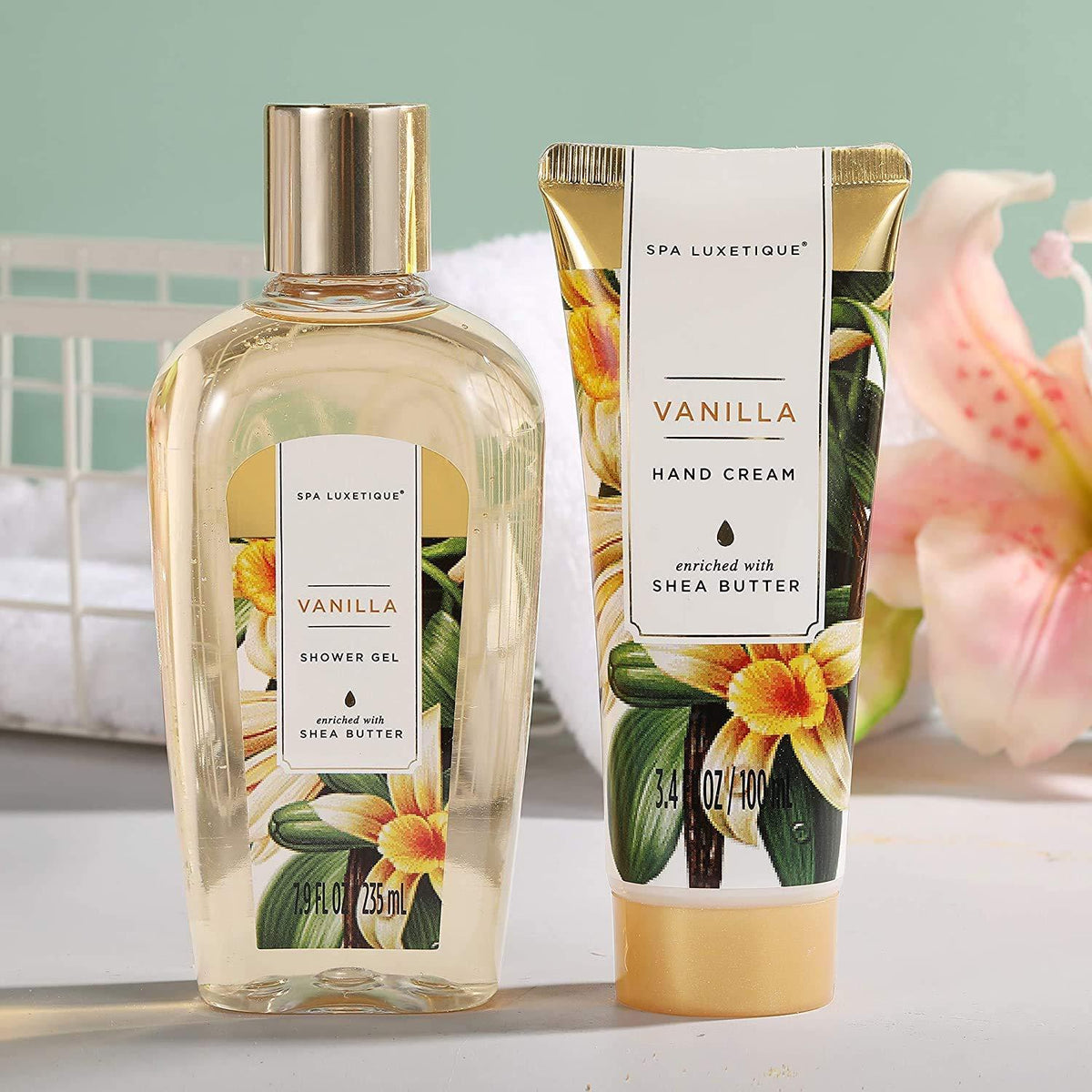 Bade Geschenkset Spa Luxetique Vanilla Duft Handcreme Duschgel Set