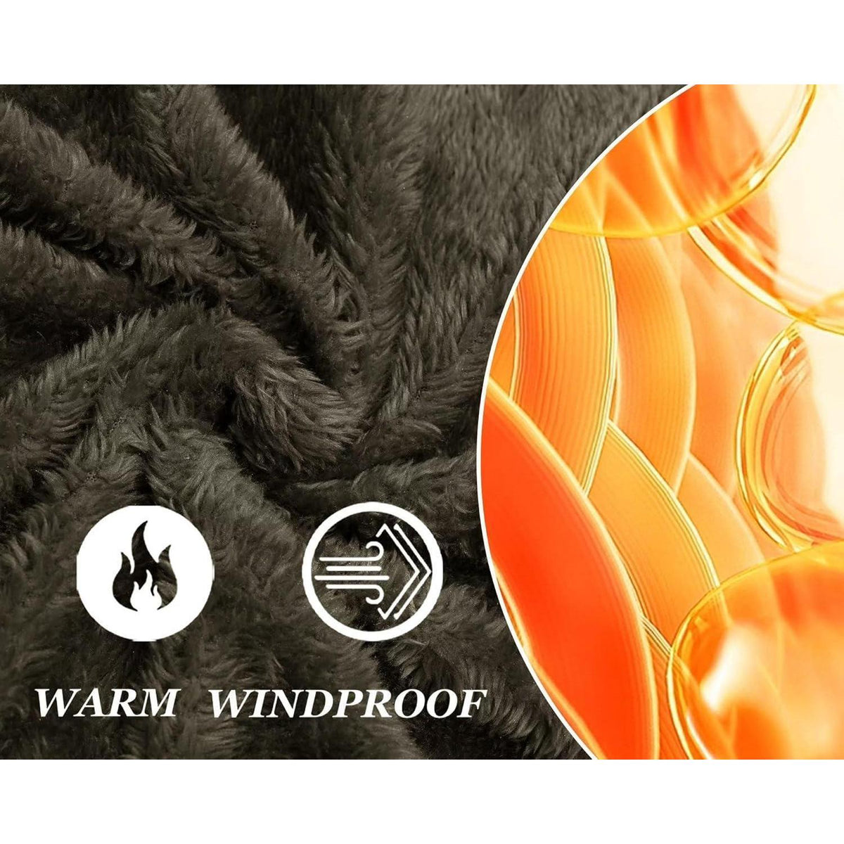 Herren Winterparka Fleecegefüttert mit Taschen & Kapuze Dunkeloliv