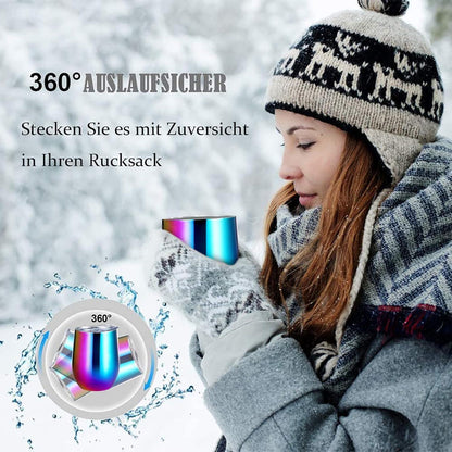 Edelstahl Weinbecher Set 2 Stück 12OZ Bunt Vakuumisoliert