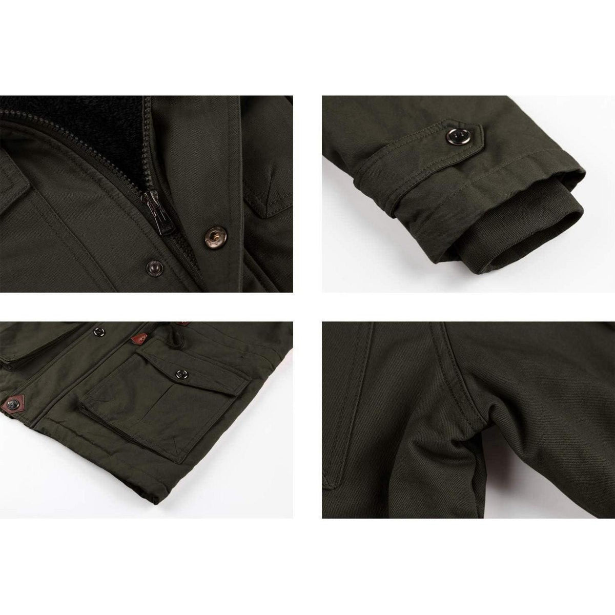 Herren Winterparka Fleecegefüttert mit Taschen & Kapuze
