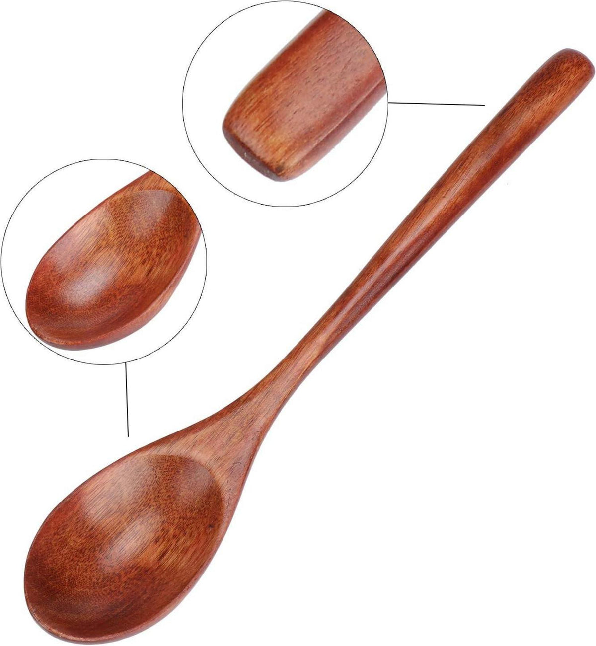 Holzlöffel Set 22,5 cm, japanischer Stil, 5-teilig, natürliche Farbe, spülmaschinenfest