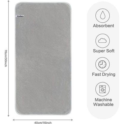 2er Pack Mikrofaser Handtücher 40x76cm Hellgrau - Saugstarke