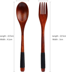 Holz Löffel Gabel Set, Japanisch Stil Besteck Camping