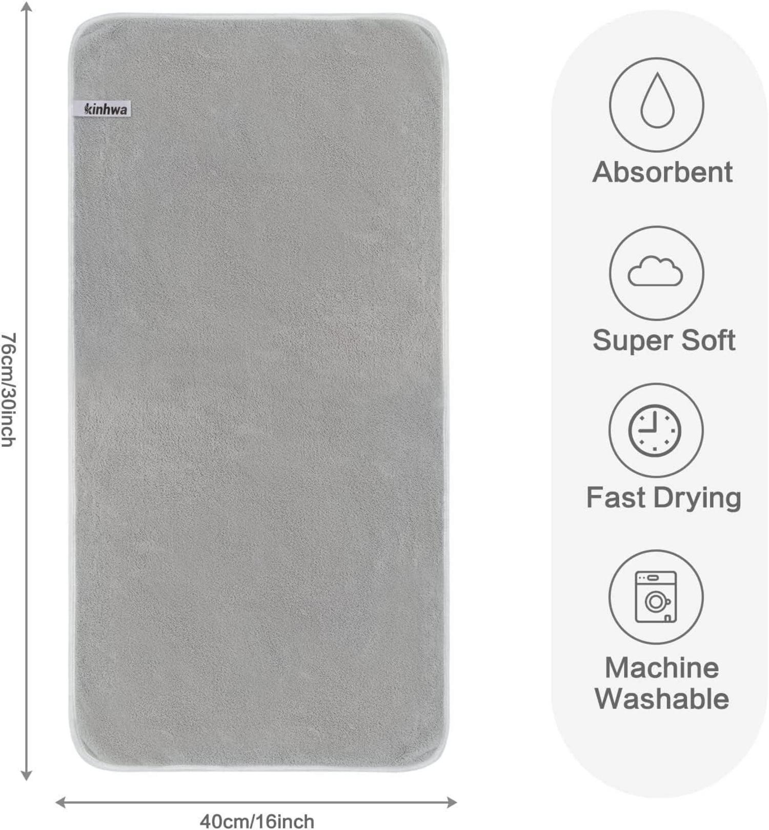 4er Pack Mikrofaser Handtücher 40x76 cm Hellgrau - Super