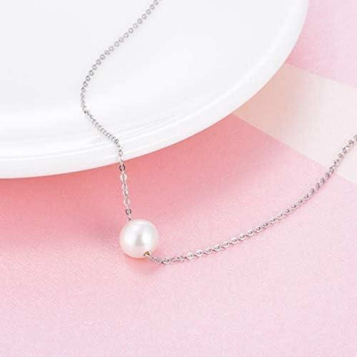 Echte Süßwasserperlen Choker Halskette 925 Sterling Silber 14 Zoll