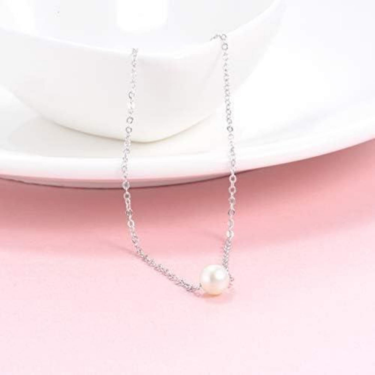 Echte Süßwasserperlen Choker Halskette 925 Sterling Silber 14 Zoll