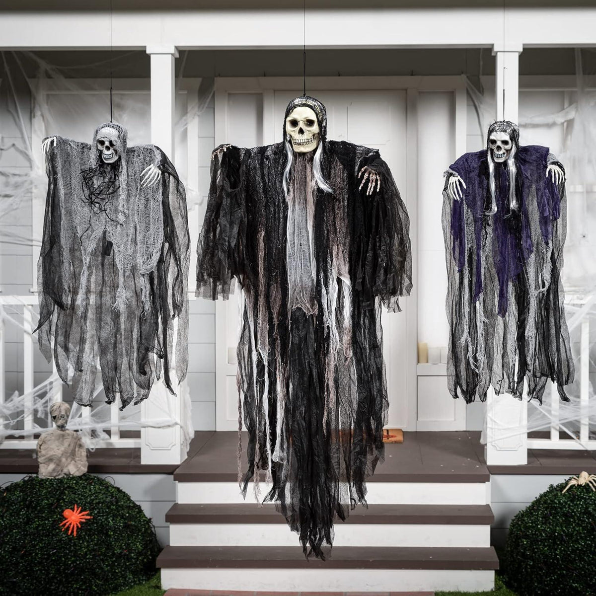 Halloween Sensenmann Deko Set 135cm groß - 3er Pack
