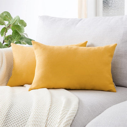 Flauschiges Chenille Kissenbezug Set - Gelb 40x60 cm