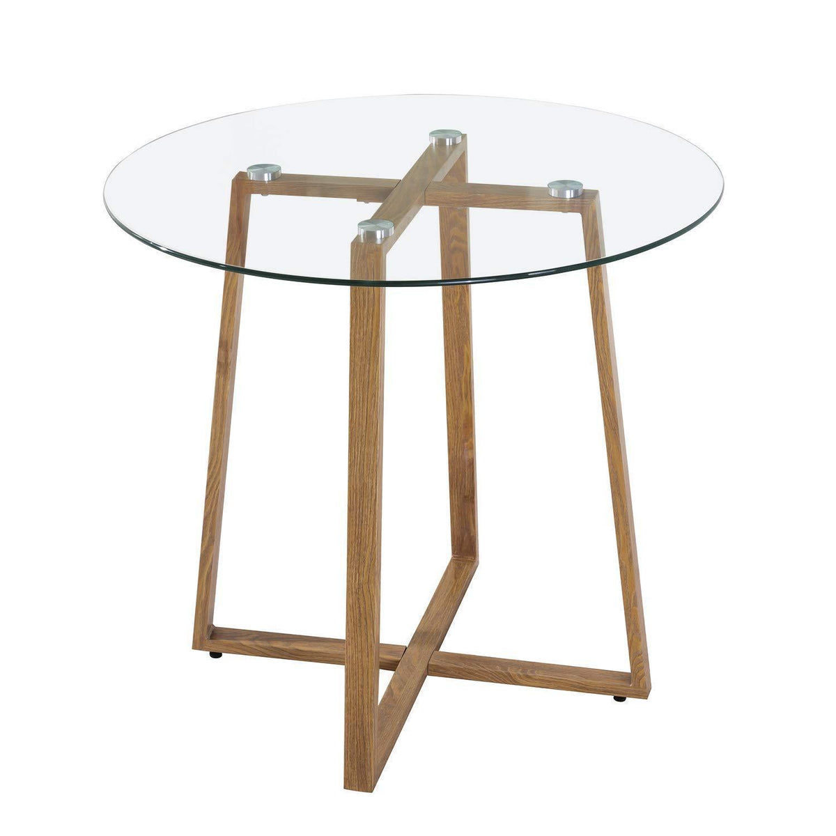 Runder Glastisch 80cm – Skandinavischer Esstisch mit Metallbeinen