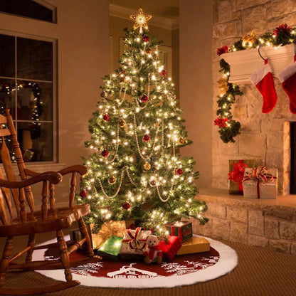 Weihnachtsbaum Rock Rot 122 cm mit Kunstpelzbesatz