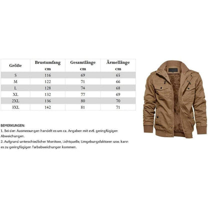Herren Winterjacke Sherpa gefüttert Khaki XL
