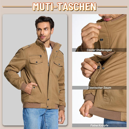 Herren Winterjacke Sherpa gefüttert Khaki 3XL