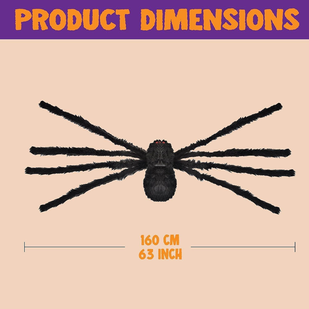2er Set Haarige Spinnen 160cm Halloween Deko Horror Indoor Outdoor