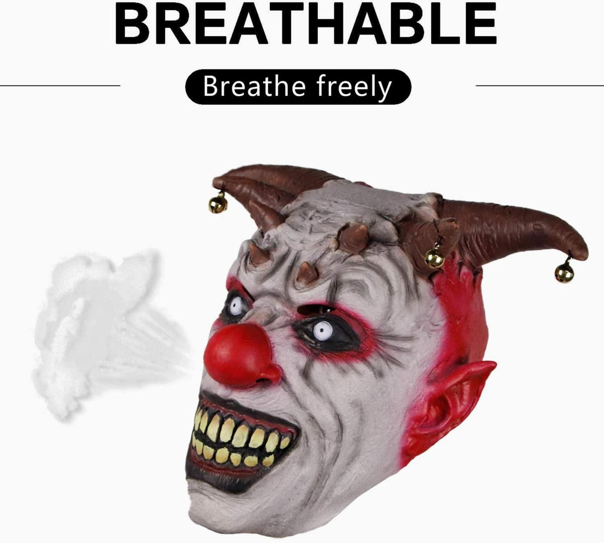 Halloween Latex Clown Maske Bell Kopfbedeckung für Erwachsene