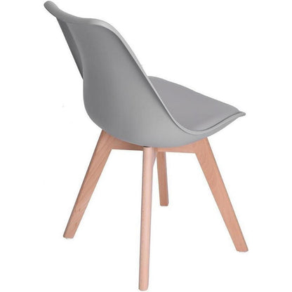 Runder Esstisch mit 4 Stühlen Grau Weiß Retro Design