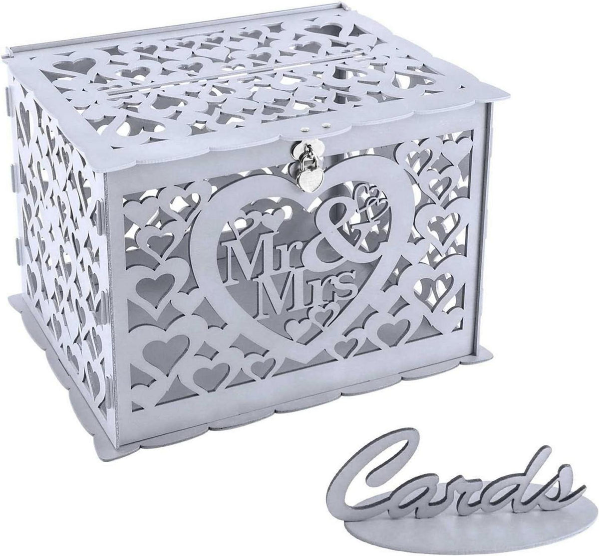 Geschenkkartenbox Holz Vintage Hochzeit Karten Geld Box mit Schloss