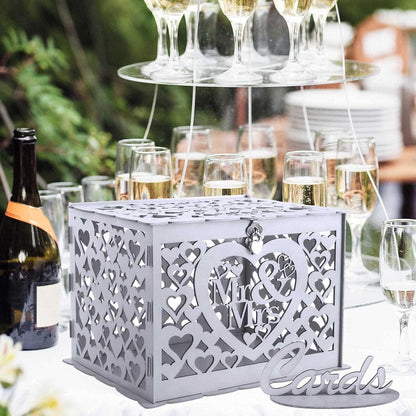Holz Hochzeit Geschenkkartenbox Vintage Briefbox mit Schloss